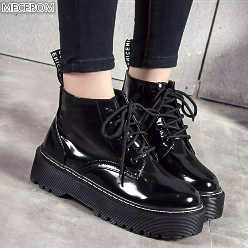 💋 COMBAT ANKLE BOOTS FUR LINED CHUNKY BLACK!!!